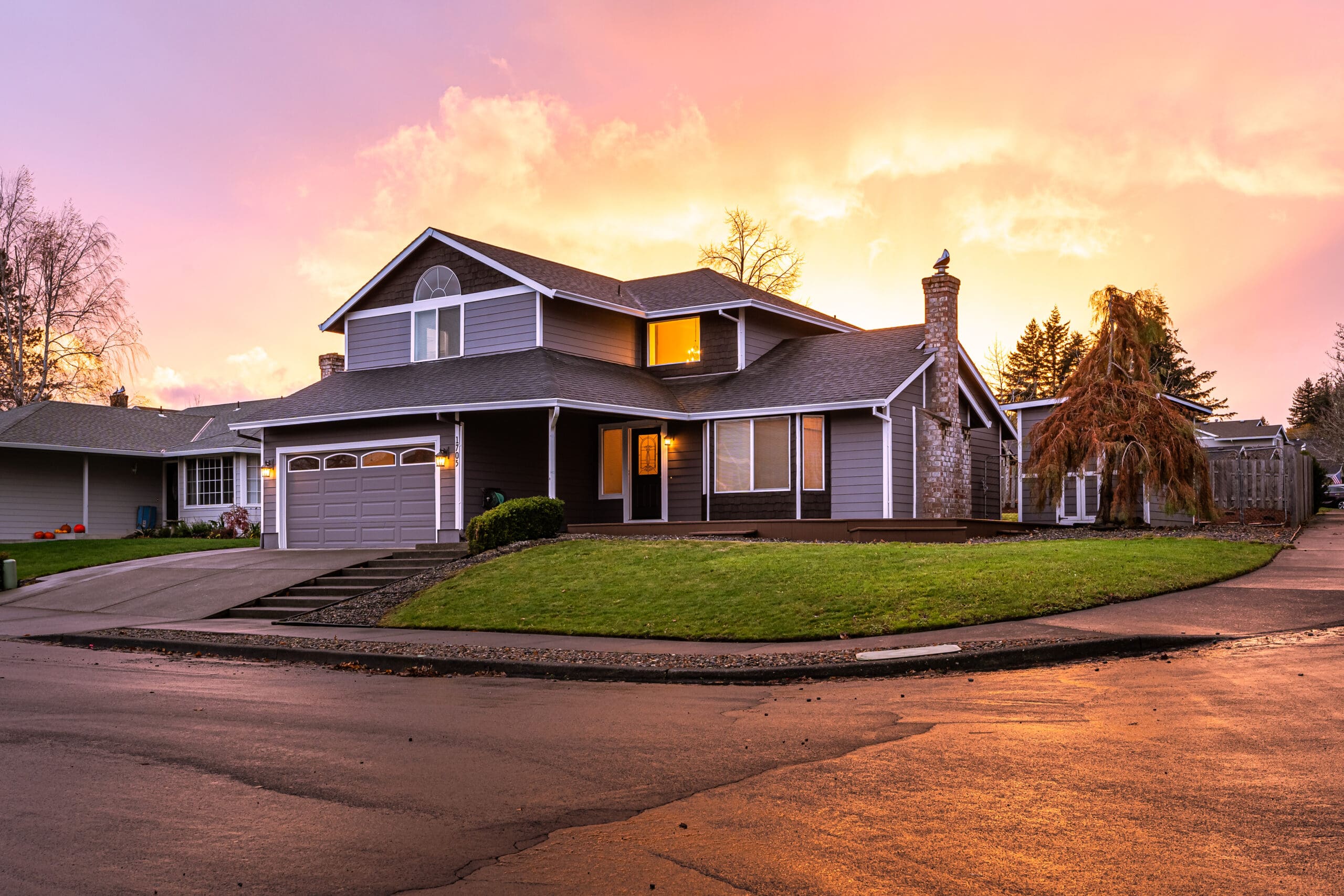 sunset in the city modern home